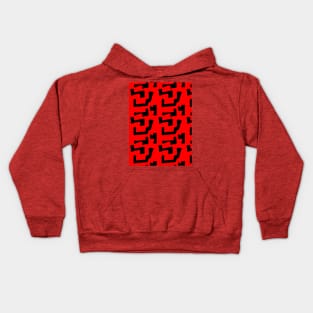 Bright red background with black abstraction Kids Hoodie